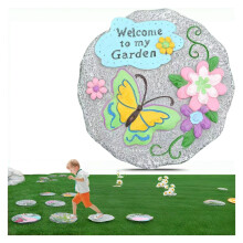 Round Resin Garden Stepping Stones 10 Inch WeatherResistant Outdoor Decorative Walkway Pavers