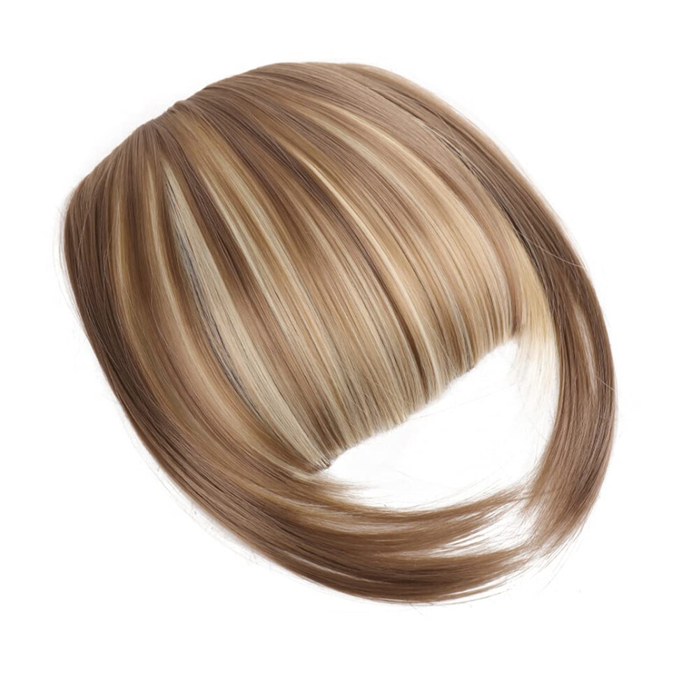 Clip In Bangs Hair Extensions 18H613 Heat Resistant Synthetic Fake Fringe for Instant Volume Boost