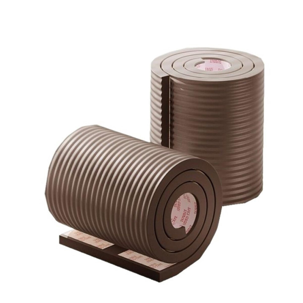 Foam Edge Protector Extra Wide Corner Guard Strip Self Adhesive Impact Absorption Cushion for Furniture Wall Garage Grey Brown