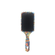 Hair Detangling Brush with AntiFrizz Nylon Bristles and Stylish Printed Paddle Design for Women and Men