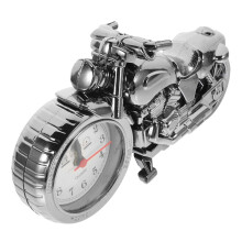 Vintage Motorcycle Alarm Clock Black Gold Retro Motorbike Decor Quartz Accurate Timing Battery Operated