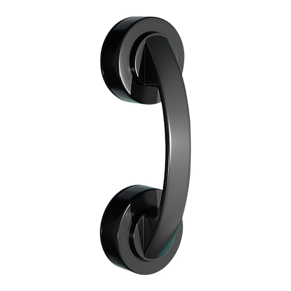 Black Glass Door Handle Nodrill Installation Ergonomic Abs Grip For Home Office And 9164114103802