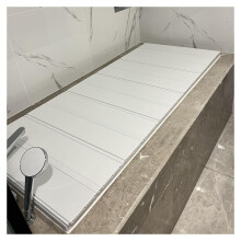 Bathtub Tray Waterproof Folding Insulation Cover AntiDust Shutter Lid for Spa Milk Bath 75x135x1.2cm White