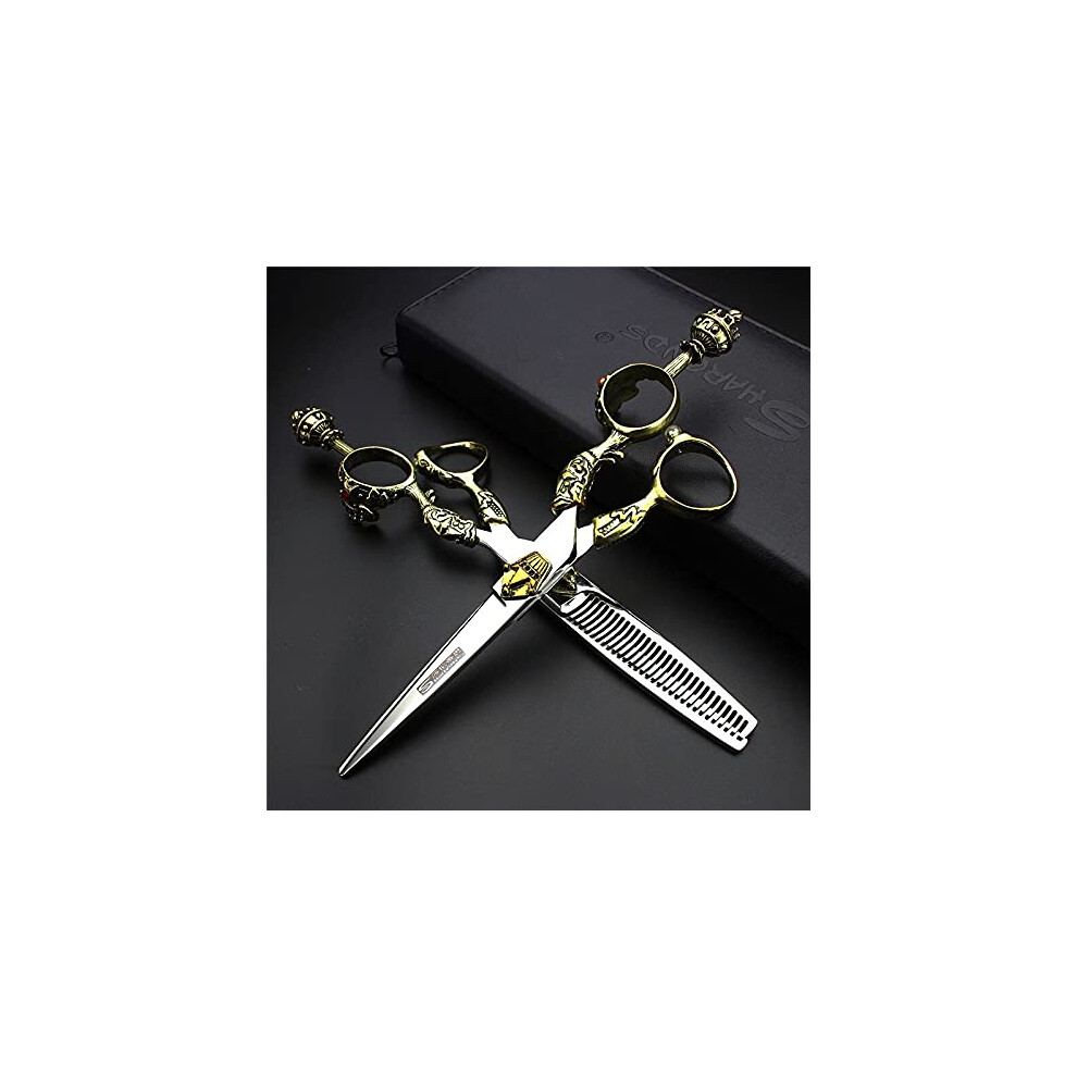 Professional Hair Cutting Scissors Set 6 Inch Stainless Steel Barber Shears with Ergonomic Grip Ref: 2176