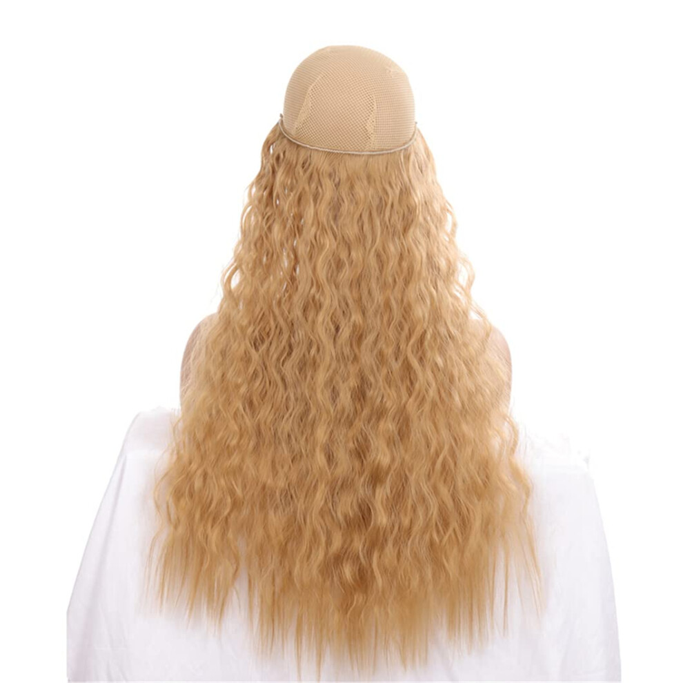 24 Inch Wavy Clip In Hair Extensions Synthetic Heat Resistant Fiber with Secure 5Clip Hold