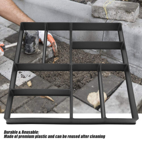 Garden Stepping Stone Mold with Geometric Pattern Plastic Paver for Landscaping Pathways 1
