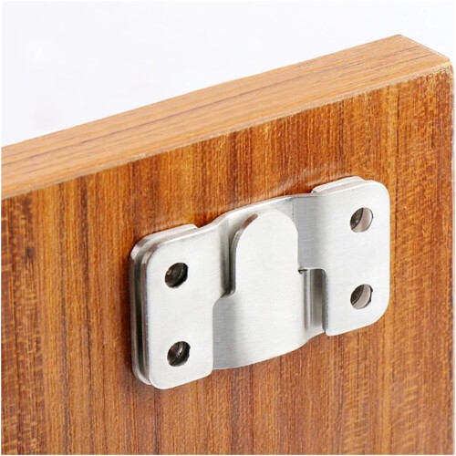 Picture Frame Hanging Hooks Stainless Steel Hidden Interlocking Clips 4pcs Strong Load Capacity 2