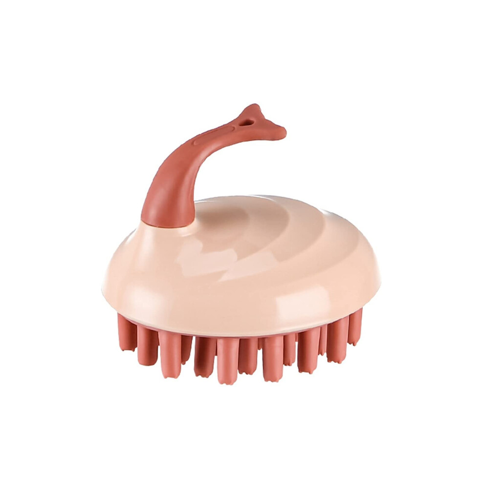Pink Scalp Massage Brush With Soft Silicone Bristles, Whale Airbag Hair Comb For Gentle Shampoo