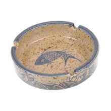 Ceramic Ashtray Vintage Japanese Design for Home Decor and Bar Use Light Yellow NO.218