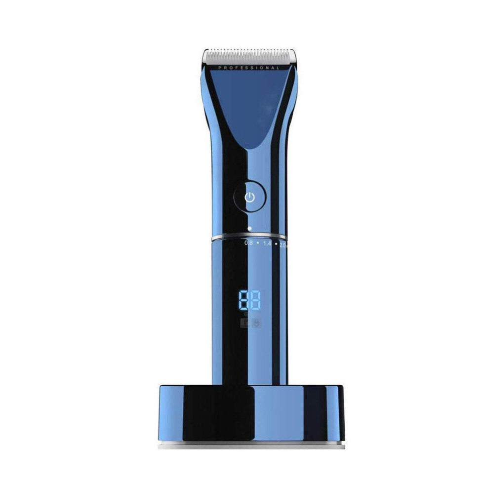 Blue Hair Clippers For Men Cordless Rechargeable Trimmer With Adjustable Comb Low Noise Kit