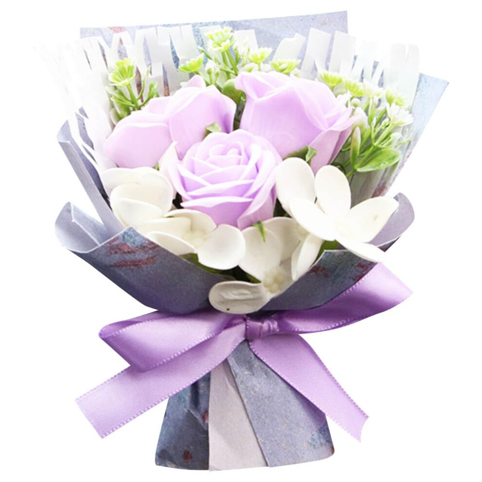 Handmade Dried Flower Car Air Vent Clip Rose Bouquet Air Freshener Decoration Purple 9044945323511