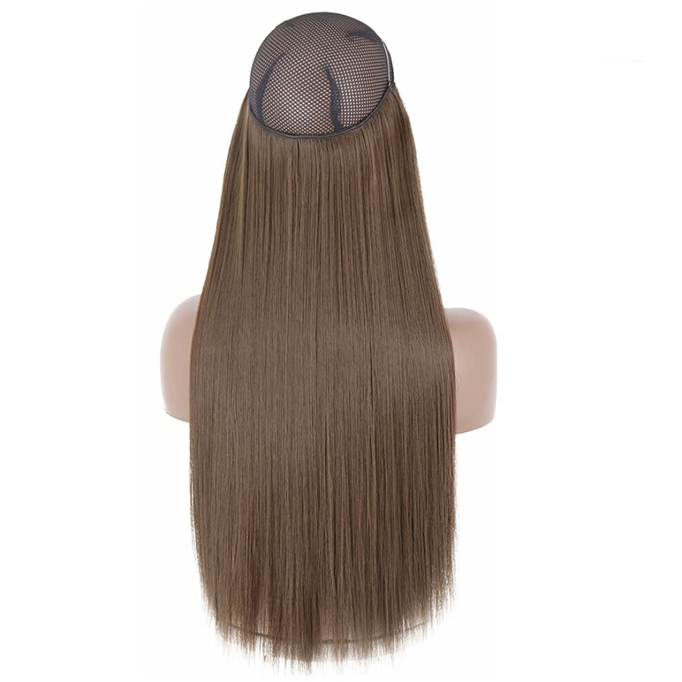 Invisible Wire Halo Hair Extensions 22 Inch Z8 Color Straight Natural Black Blonde Synthetic Hairpiece