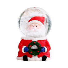 Christmas Snow Globe with Lights, Santa and Snowman Glass Decor for Kids Tabletop Xmas Display