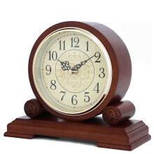 Mantel Clock Battery Operated Wooden Chime Silent Retro Design Solid Wood for Living Room Decor