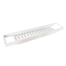 Adjustable Wooden Bathtub Tray with AntiSlip Design and Snack Storage in Yellow