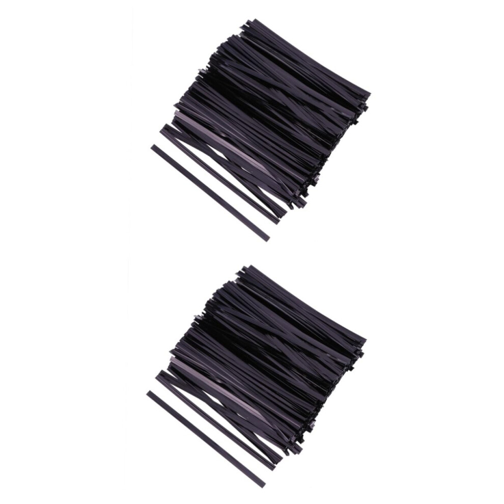 Twist Ties With Flexible Wire Core For Bread And Candy Bags, Reusable Black Pet Aluminum Plated 9164114108838