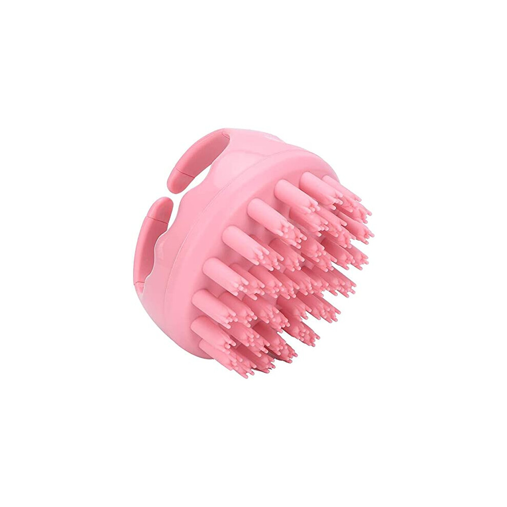 Scalp Massager Shampoo Brush with Handle, Soft Silicone Bristles for Gentle Hair Washing, Powder Color