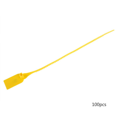 100Pcs Yellow TamperEvident Locking Seals with Numbered Tracking and Easy PullTight Closure 1