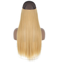 Clip In Synthetic Hair Extensions Heat Resistant Straight 5 Piece Set Natural Blend 16 Inches