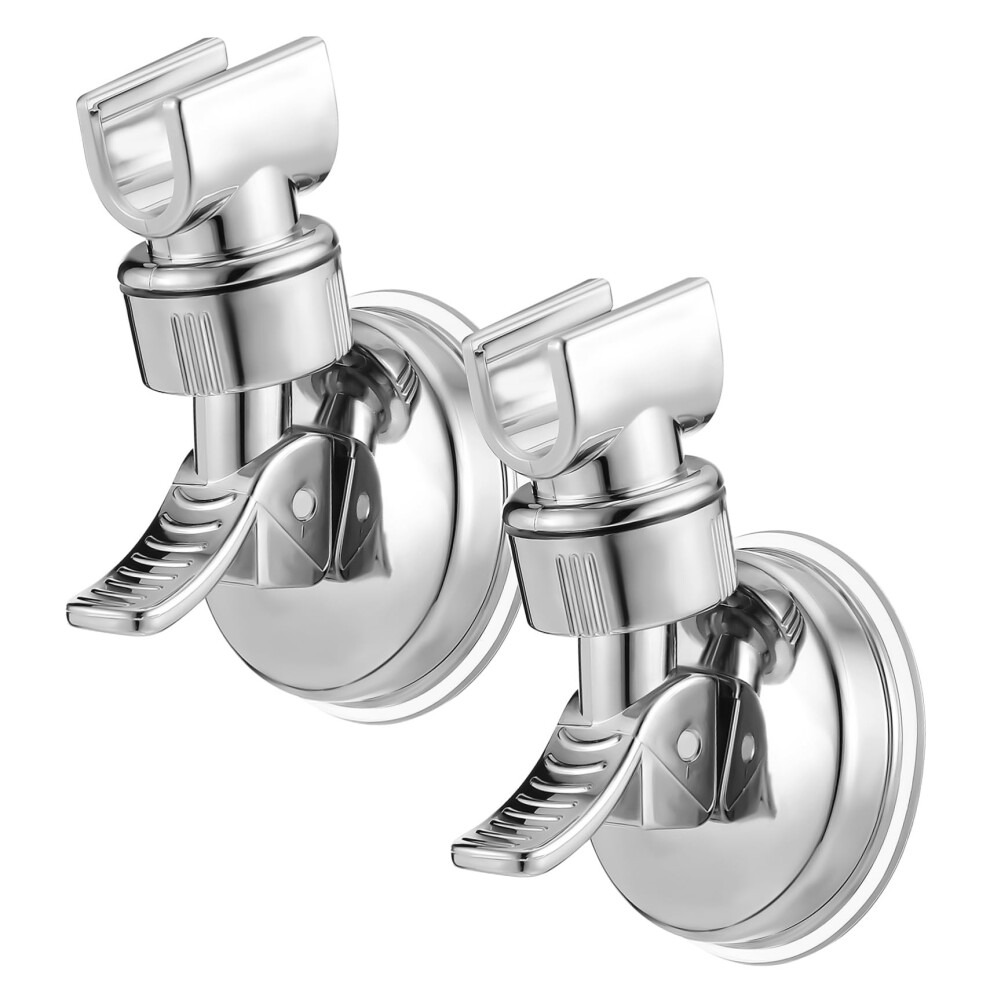 2Pcs Adjustable Suction Shower Head Holder No Drilling Removable Bracket For Bathroom 9174973396628