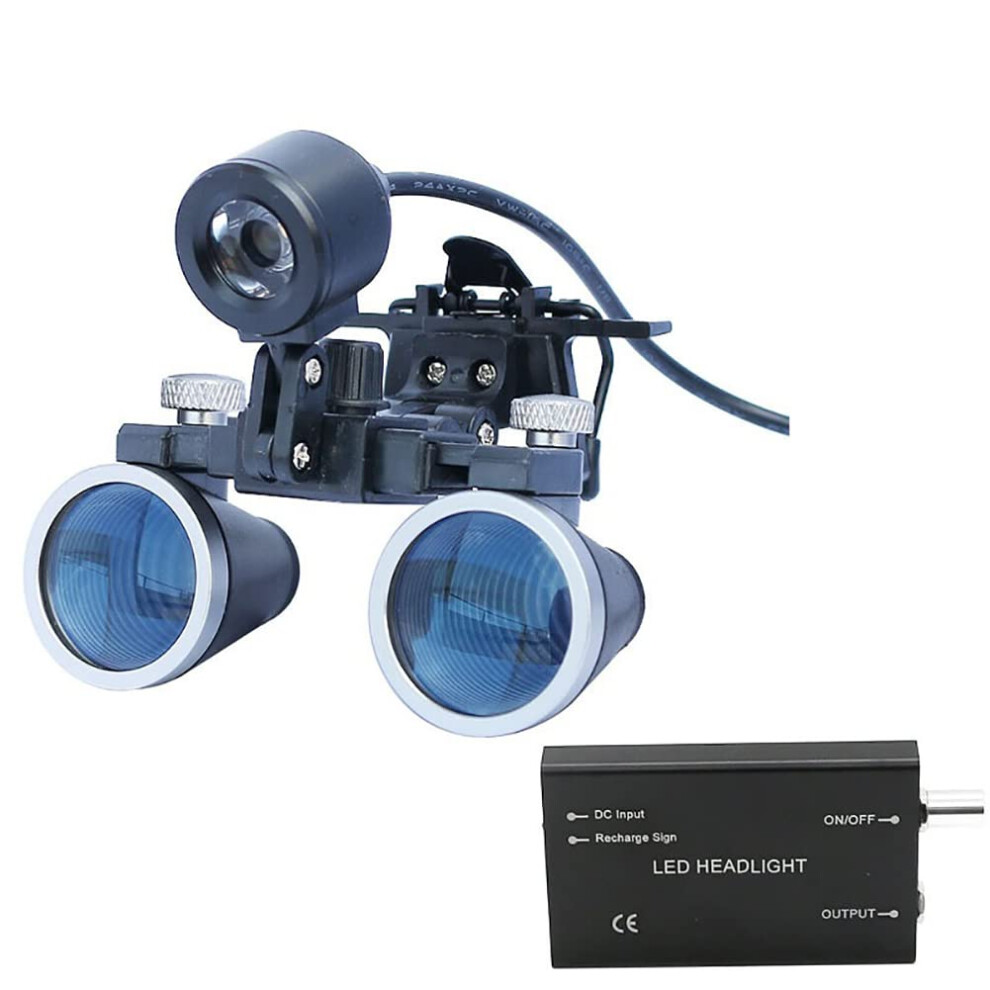 Dental Surgical Loupes with LED Headlight, 2.5X 3.5X Magnification, Rechargeable Battery for Dentistry