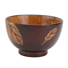 Large Wooden Salad Serving Bowl Solid Wood Fruit Snack Rice Dessert Bowl for Kitchen Dining
