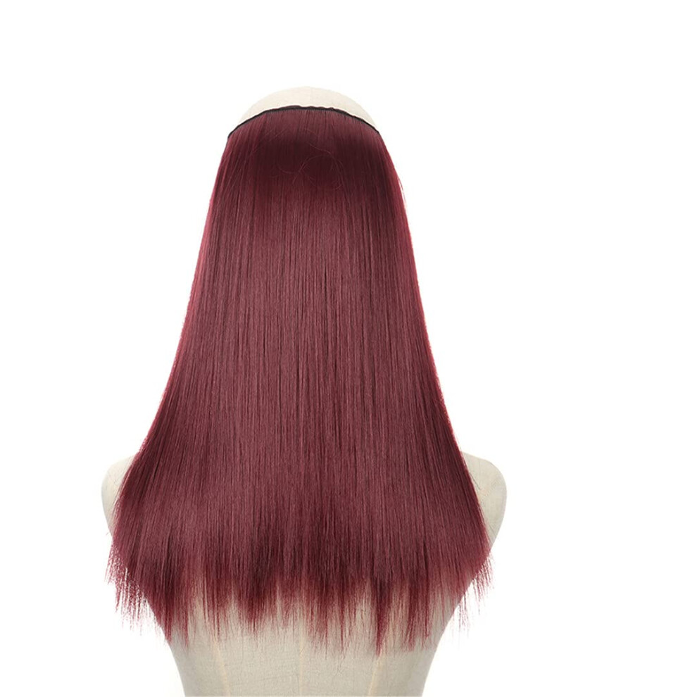 Unisex 22 Inch Ombre Halo Hair Extensions Color 118 Invisible Wire Synthetic Hairpiece For Instant Volume