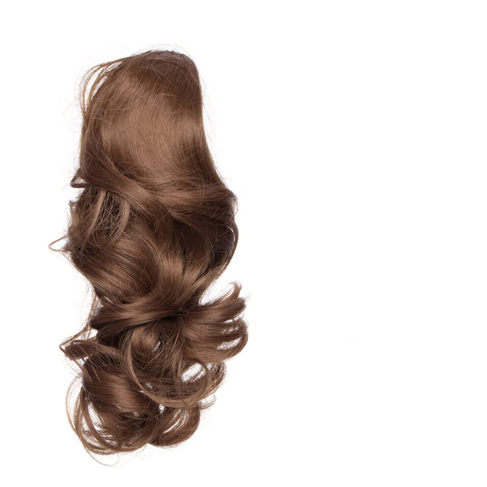 Unisex 12 Inch Wavy Clip In Ponytail Extension Synthetic Hairpiece For Women Instant Volume Boost