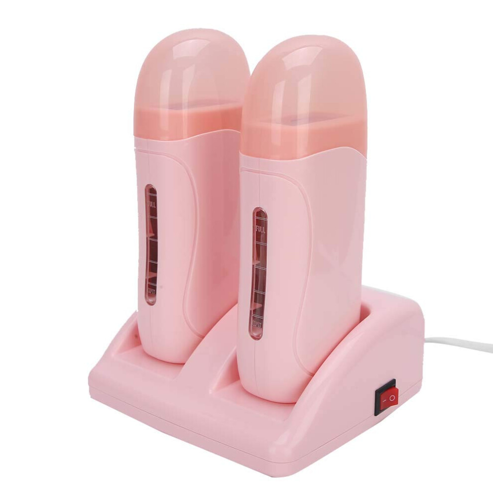 Pink Wax Warmer With Dual Cartridge Design, Fast Heating Roll On Wax Heater For Salon Hair Removal
