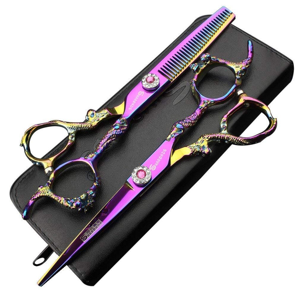 friseurschere 440C japan 6 zoll schere Professionelle Friseur Haarschere Effilierschere Set