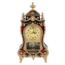 Vintage Mantel Clock with 12 Chiming Melodies, Retro Table Clock for Fireplace and Living Room Decor