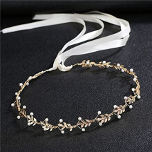 Gold Bridal Crown with Comb, Elegant Crystal and Pearl Tiara for Bride, Handmade Vintage Style