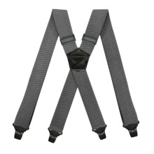 Men's Adjustable Elastic Suspenders with Clips, 3.8cm Wide Gray Unisex HeavyDuty Belt