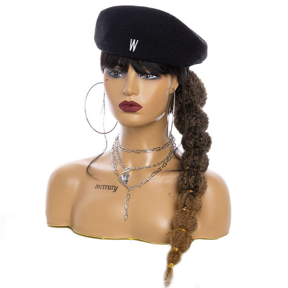 Unisex 24 Inch Ombre Synthetic Kinky Curly Ponytail Extension For African American Hair, Instant Volume Boost
