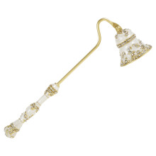 Vintage Metal Candle Snuffer with Rotatable Handle White and Gold Decorative Candle Extinguisher Ref: 2375