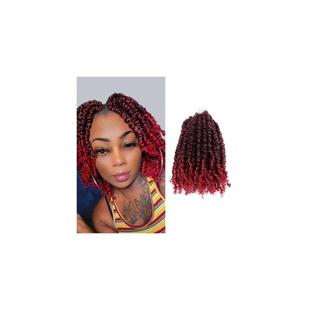 Unisex 10 Inch Pretwisted Passion Twist Crochet Hair 8 Packs Short Prelooped Braiding Hair T118