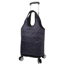Foldable Aluminum Alloy Shopping Cart with Waterproof Insulated Bag and Stair Climbing Wheels