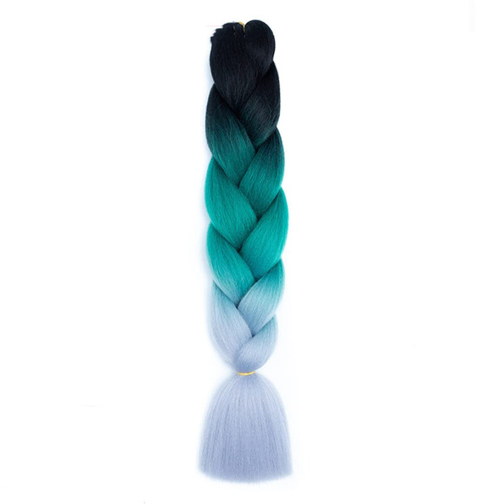 Unisex Jumbo Braiding Hair 24 Inch Ombre Synthetic Extensions For African Box Braids, Tangle Texture