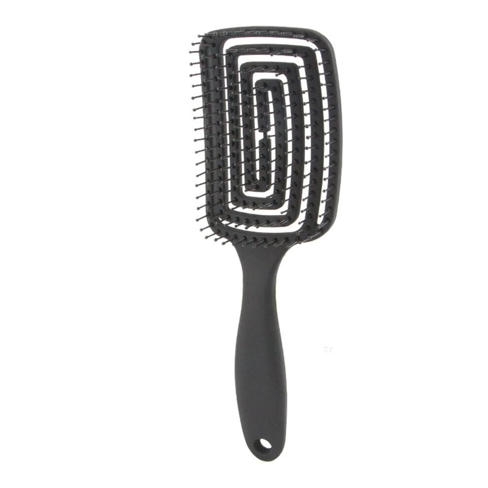 Unisex Black Hair Comb And Brush For Curly Hair With Scalp Massage And Gentle Detangling