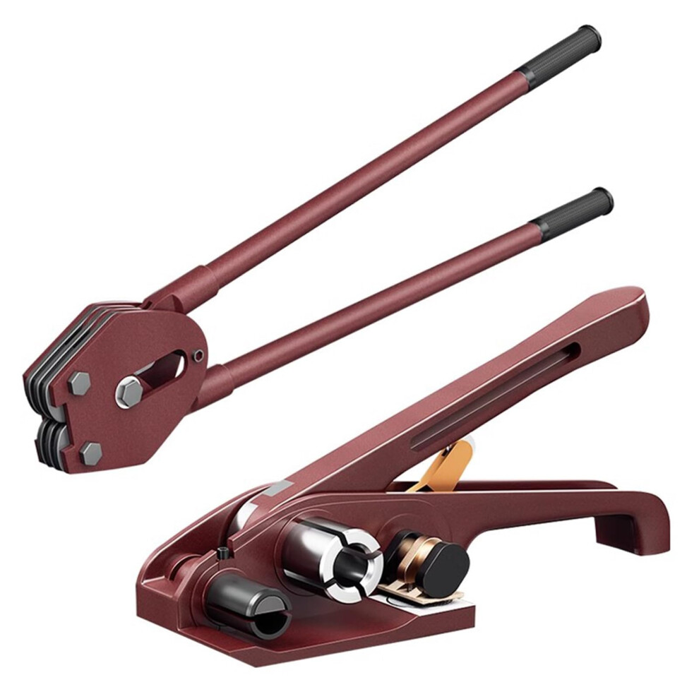Strapping Tensioner And Sealer Kit, Manual Pp Pet Tool Set For 12Mm19mm Straps, Durable Steel 9164114116314
