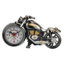 Vintage Motorcycle Alarm Clock with Quartz Timing, Retro Motorbike Desk Decor for Men