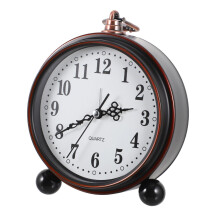 Vintage Alarm Clock with Silent Scanning Movement, Retro European Non Ticking Desk and Bedside Decor