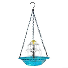 Solar Bird Bath Fountain with Stable Hanging Design for Garden Decoration and Wildlife Attraction Blue
