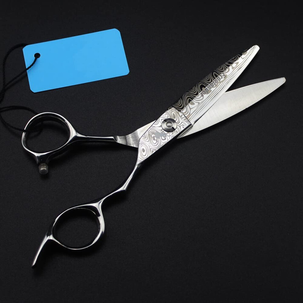 Hair Cutting Scissors 6 Inch Damascus Steel Professional Barber Shears with Precision Sharp Blades