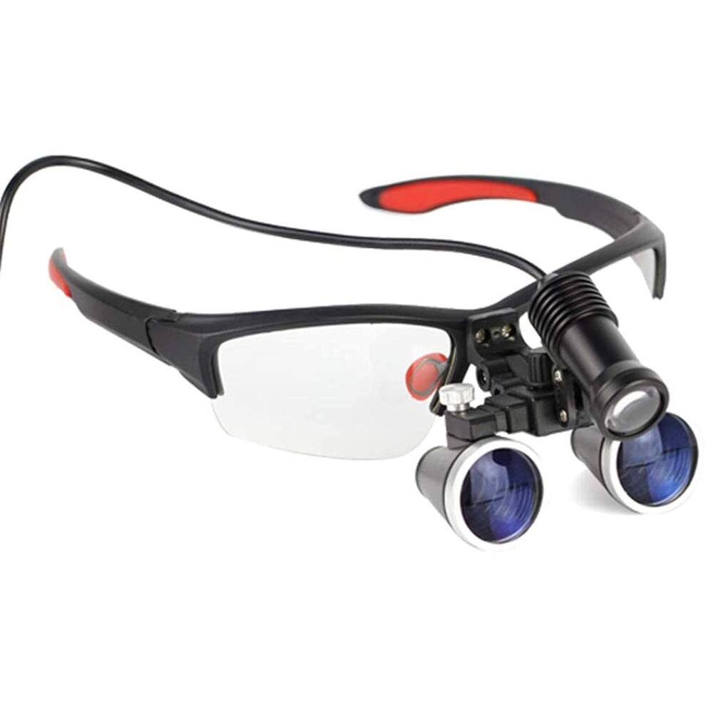 3.5X Dental Surgical Loupe with Headlight, Adjustable Headband Magnifier for Hands Close Work