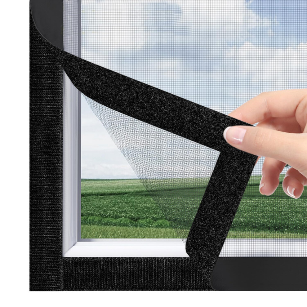Diy Window Screen Replacement Kit With Selfadhesive Mesh For Mosquito And Insect Blocking Black 9044945331714