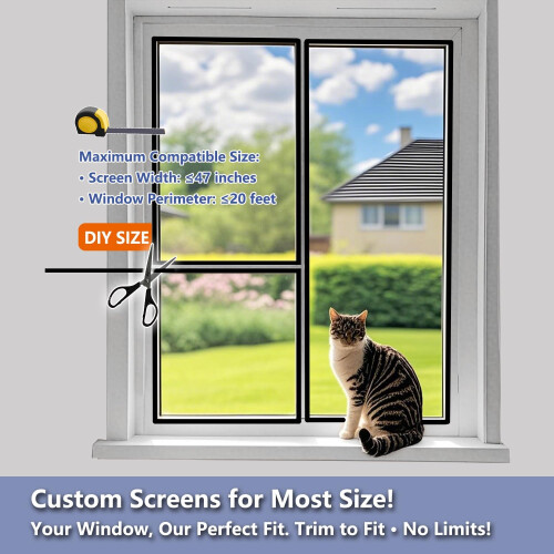 DIY Window Screen Replacement Kit with SelfAdhesive Mesh for Mosquito and Insect Blocking  Black 2