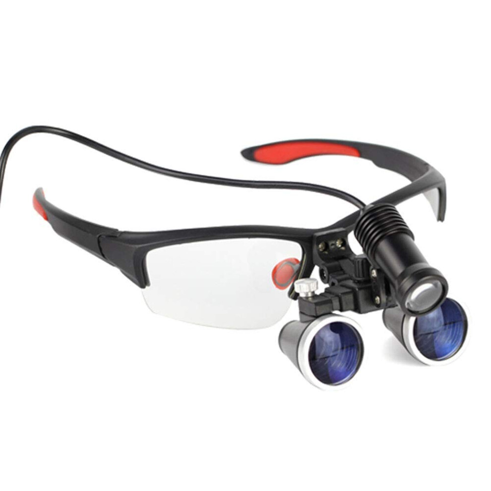3.5X Dental Surgical Loupes with Rechargeable LED Headlight, Adjustable Headband Magnifier for Hobby and Surgery