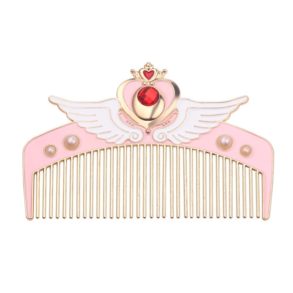 Unisex Pink Hairdressing Comb Set With Rounded Teeth And Ergonomic Grip, Metal Salon Hair Comb For Women