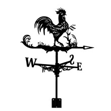 Cast Iron Rooster Weathervane for Roof, Vintage Metal Wind Vane Outdoor Farmhouse Decor